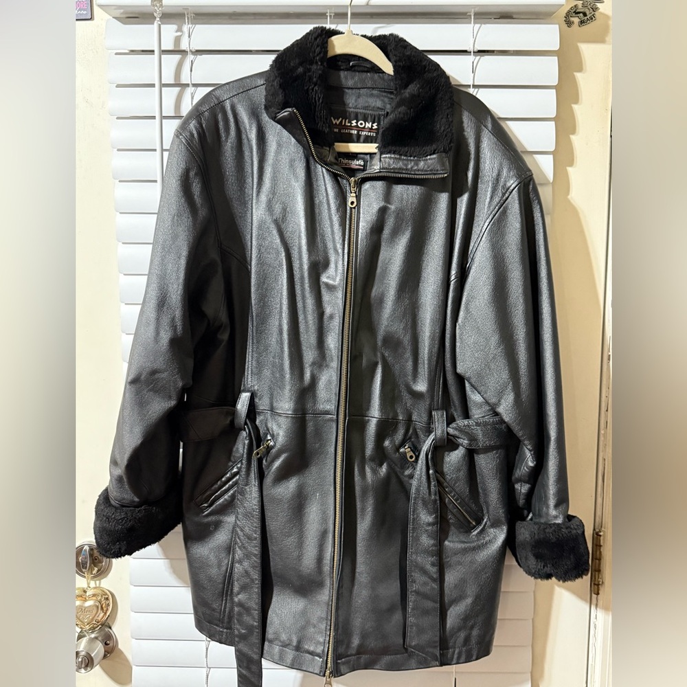 Wilson Black Leather Jacket with Thinsulate